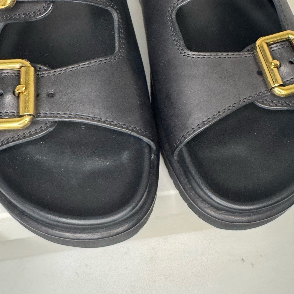 Chloe Nil Double-Strap Cowhide Mules In Black Color Size 38. - Picture 6 of 13